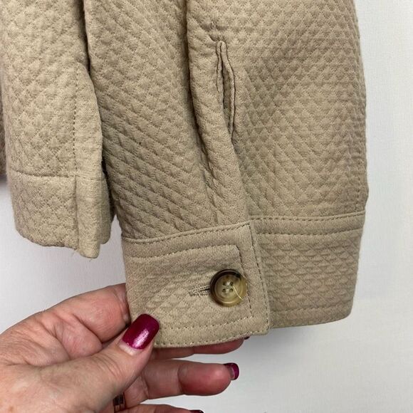 Christopher & Banks Tan Quilted Embroidered Canoe and Moose Themed Shirt M - Picture 7 of 12